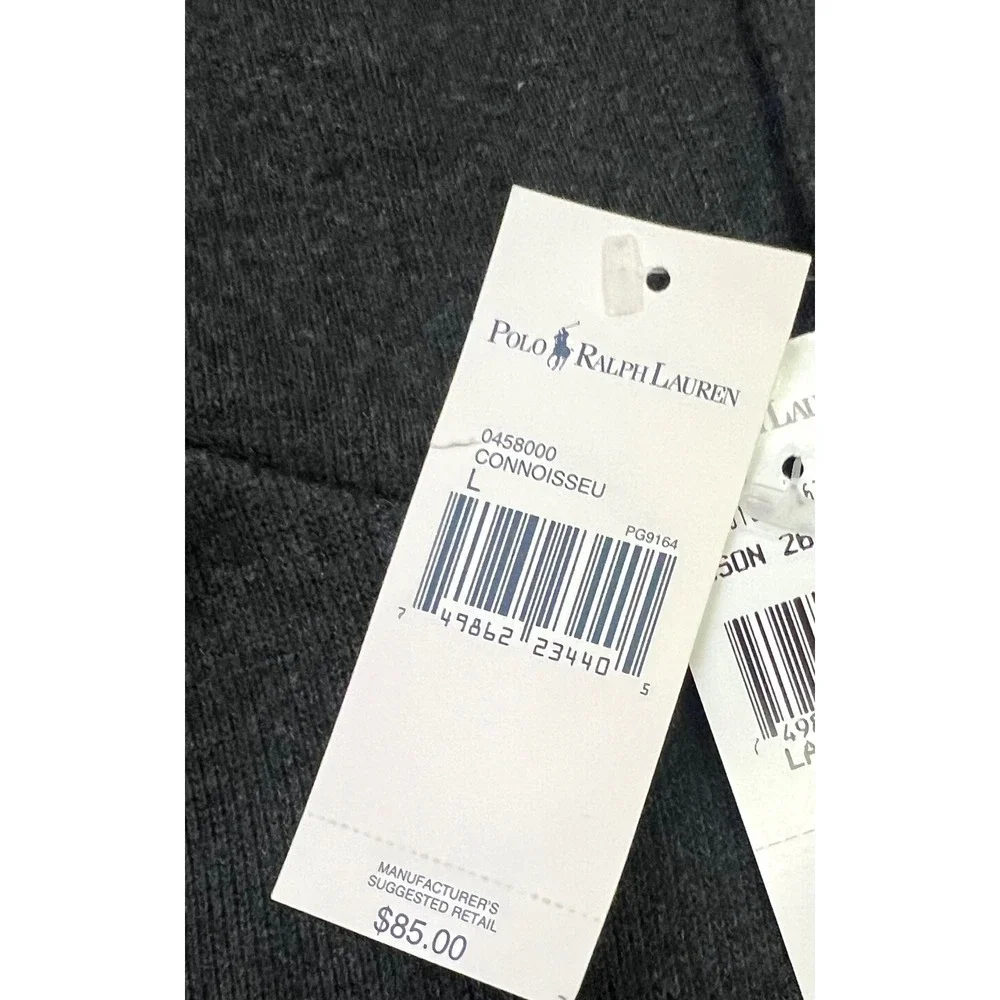 Polo Ralph Lauren Connoisseur‎ Hoodie Mens Large Charcoal Grey 100% Cotton NWT